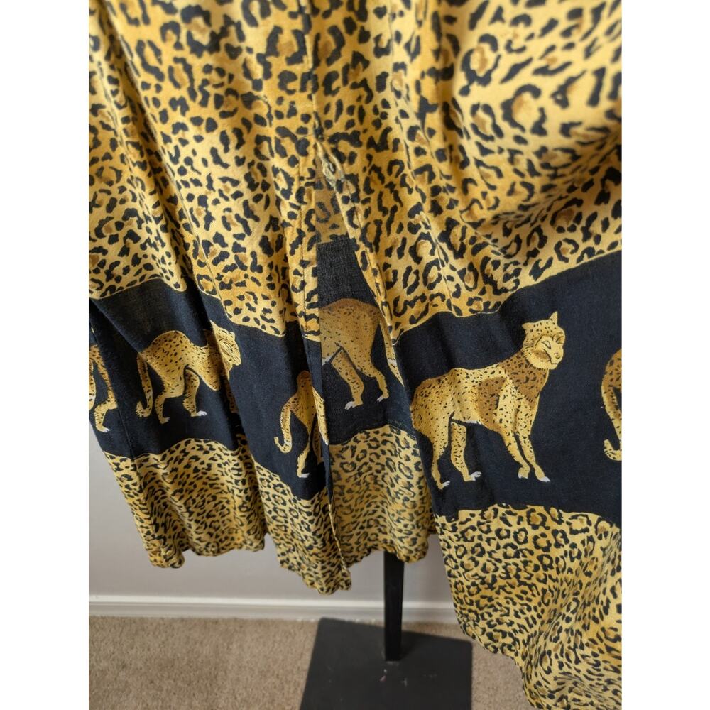 Vintage MTB Meant To Be Midi Length Rayon Sundress Cheetah Leopard Print - Picture 7 of 7